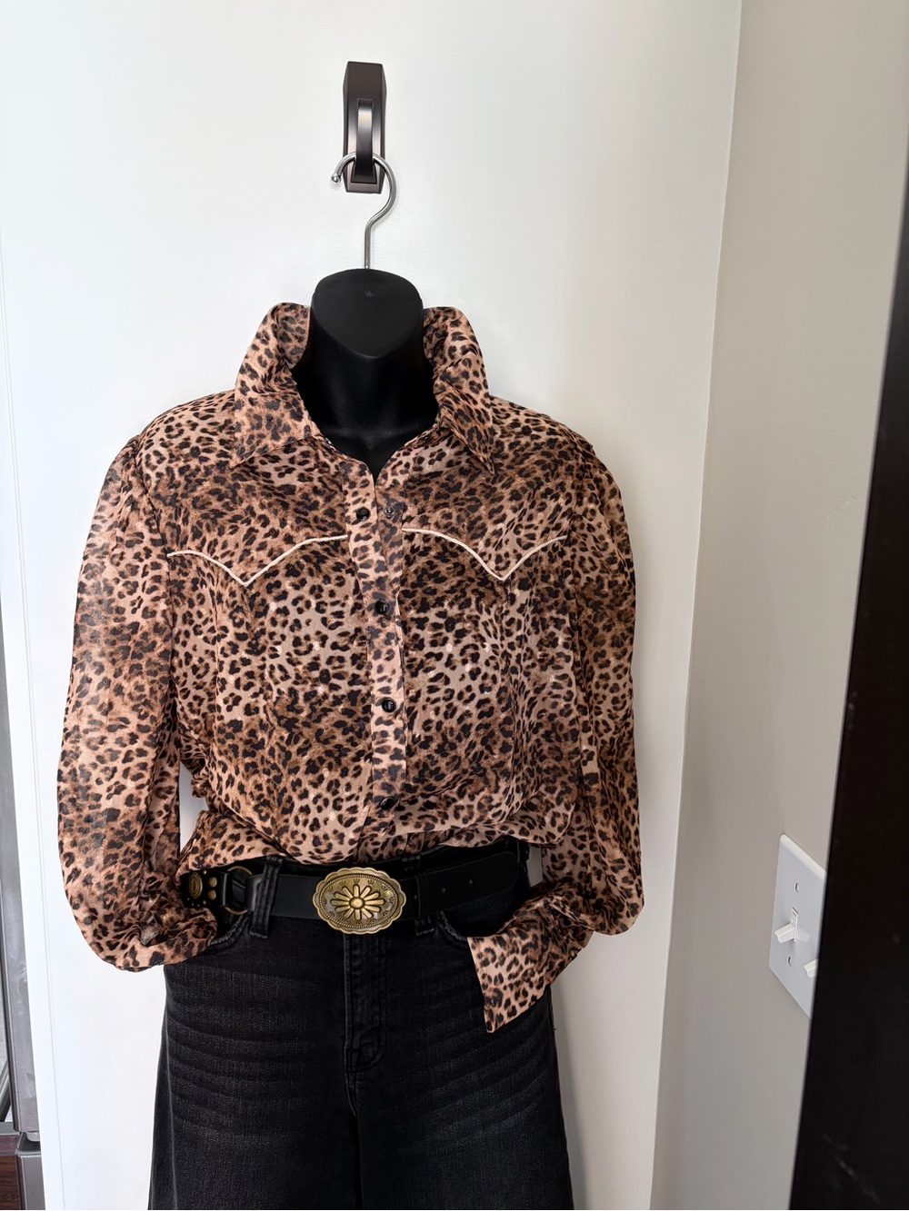 2 fly Co leopard sheer blouse. NEW